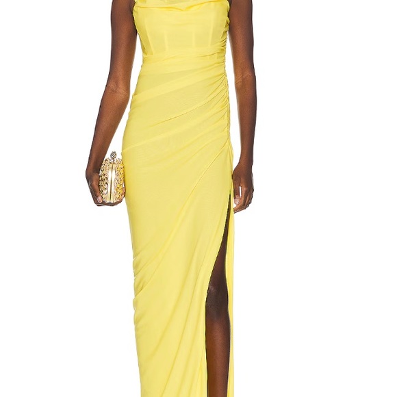 NWT STAUD Stormi ruched stretch-tulle maxi dress in RED size Small - Picture 5 of 8